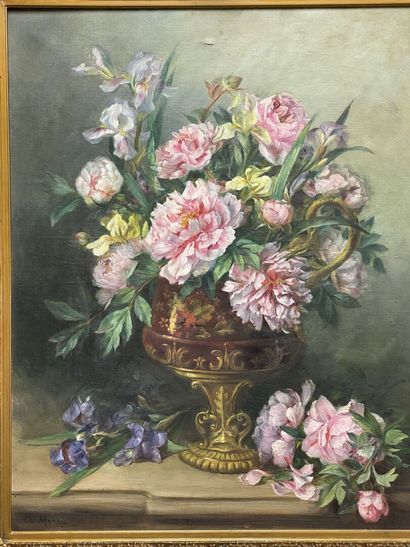 C. MANIERE (XIX°- XX°)
Grand bouquet de fleurs.
huile...