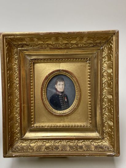 Portrait miniature d'Augustin Delamarre,...