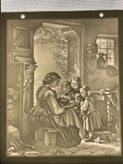 Set of twelve lithophanies. 
13 x 11 cm....