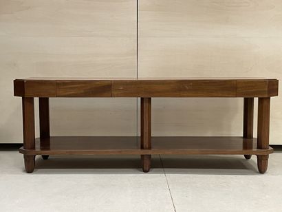 Grande table de drapier en acajou et placage...
