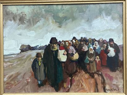 Ecole hebraique XX°
L'exode 
huile sur toile,...