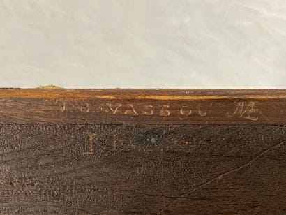 Frieze and marquetry of music attributes...