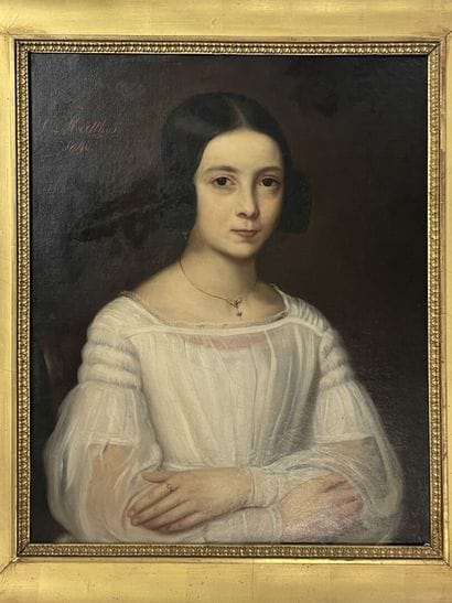 C. MATTHYS ( XIX° )
Portrait of a young girl.
oil...