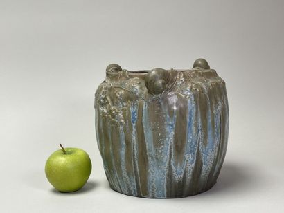DENBAC. 
Enamelled stoneware pot cover with...