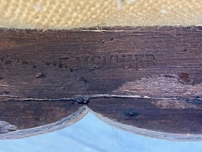 Two armchairs in carved walnut
Stamped Jean...