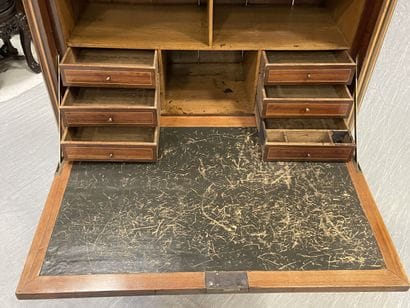 Straight secretary inlaid with satinwood...