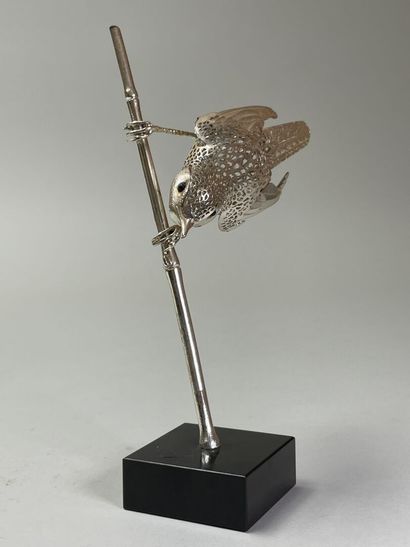 CHRISTOFLE
Statuette en métal argenté ajouré,...