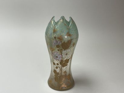 Vase out of enamelled and gilded glass of...