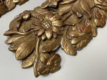 Pair of carved and gilded decorative woodwork.
Regency...