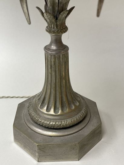 Maison CHARLES 
Lampe palmier en métal argenté...