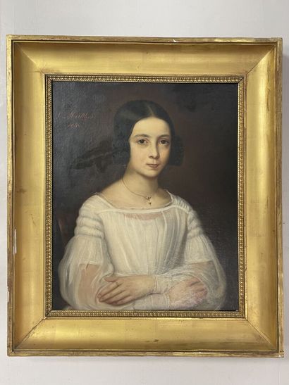 C. MATTHYS ( XIX° )
Portrait of a young girl.
oil...