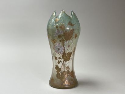 Vase out of enamelled and gilded glass of...
