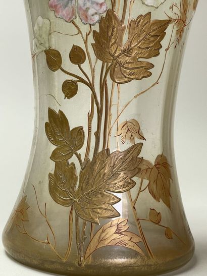 Vase out of enamelled and gilded glass of...