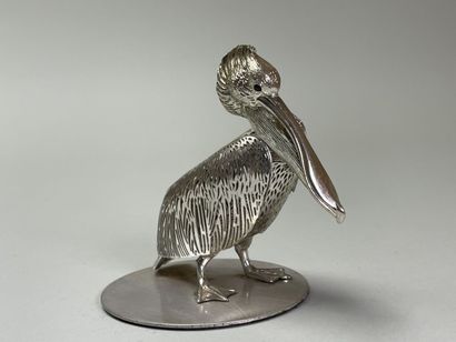 CHRISTOFLE: 
Pélican
Statuette en métal argenté...