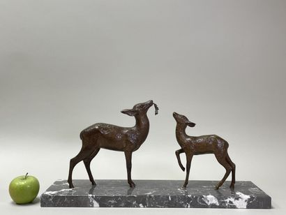 Ecole Française début XX°
Biche et son faon....