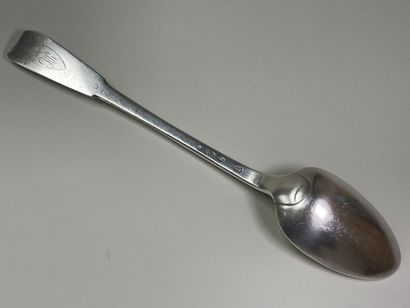 Cuillère à ragout en argent, modèle uniplat,...