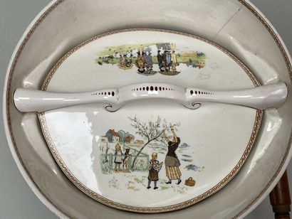 Table de toilette de poupée en pitchpin avec...