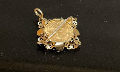 Broche pendentif en or avec pièce 20F or
Or...