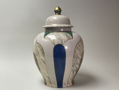 Grande potiche en céramique italienne XX°...