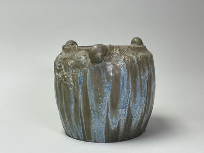 DENBAC. 
Enamelled stoneware pot cover with...