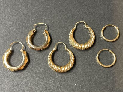 Three pairs of rings in gold 750°/00
D: 14...
