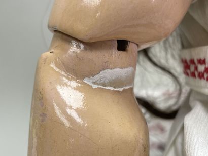 Bébé JUMEAU, 
Poupée tête porcelaine, bouche...