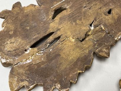 Pair of carved and gilded decorative woodwork.
Regency...