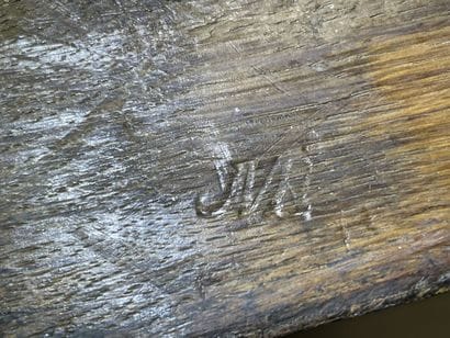 Straight secretary inlaid with satinwood...