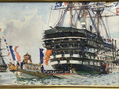 E.Hild d'après BRENET Albert. 
Marines.
Trois...