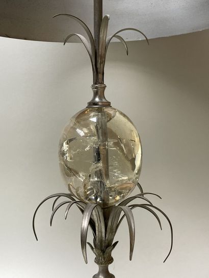 Maison CHARLES 
Lampe palmier en métal argenté...