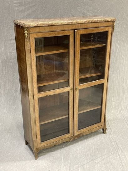 Pair of bookcases in rosewood and satinwood,...