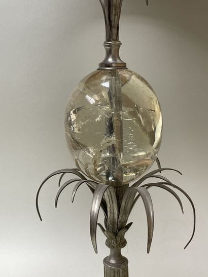 Maison CHARLES 
Lampe palmier en métal argenté...