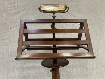 Double lectern in mahogany and mahogany veneer,...