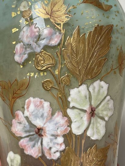 Vase out of enamelled and gilded glass of...