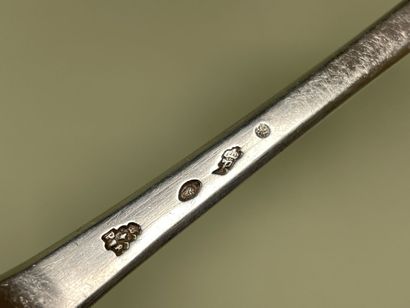 Cuillère à ragout en argent, modèle uniplat,...