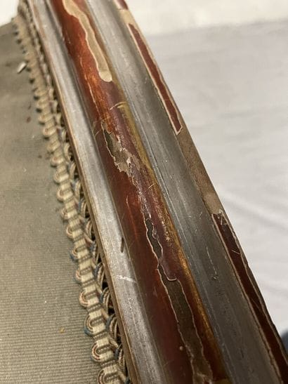 Sofa in wood carved with acanthus, lacquered...