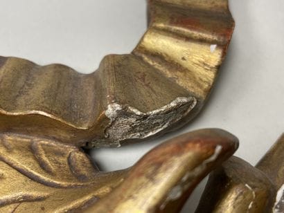 Pair of carved and gilded decorative woodwork.
Regency...