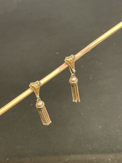Paire de pendants d'oreille en or 750°/00
L:...