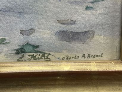 E.Hild d'après BRENET Albert. 
Marines.
Trois...
