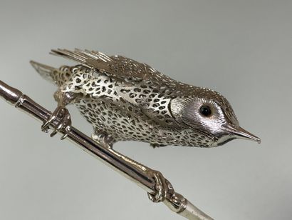 CHRISTOFLE
Statuette en métal argenté ajouré,...