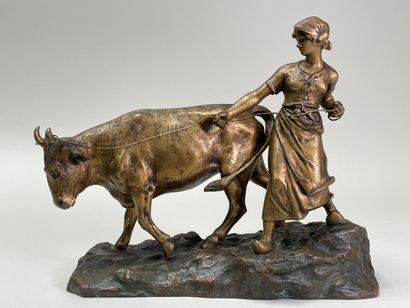 E. DROUOT (1859-1945) d'après.
Paysanne et...