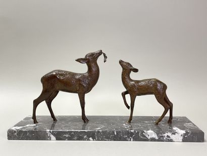 Ecole Française début XX°
Biche et son faon....