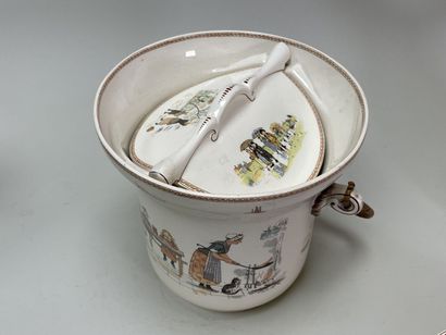 Table de toilette de poupée en pitchpin avec...