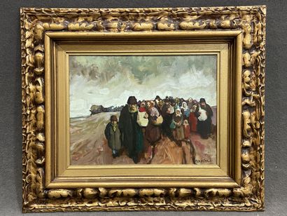Ecole hebraique XX°
L'exode 
huile sur toile,...