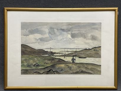 Louis Robert ANTRAL (1895-1939).
The bay
Watercolor...
