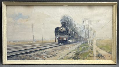 Paul LENGELLÉ ( 1908-1993)
Train à vapeur....
