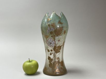 Vase out of enamelled and gilded glass of...
