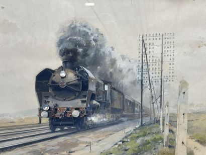 Paul LENGELLÉ ( 1908-1993)
Train à vapeur....