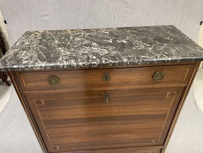 Straight secretary inlaid with satinwood...