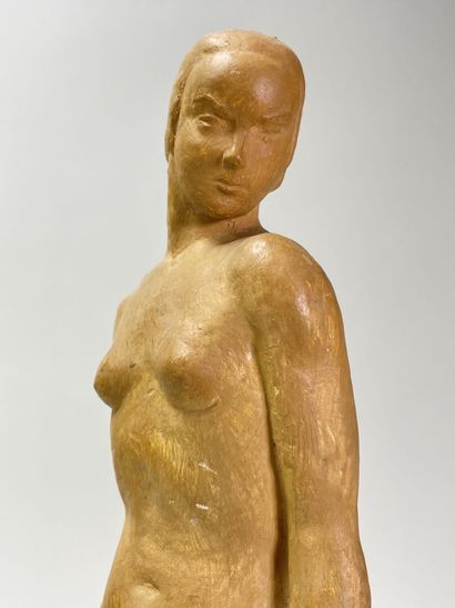 Jean TERZIEFF (1894-1978)
Woman with a fawn.
Patinated...